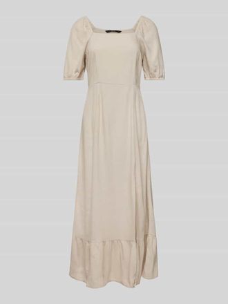 Vero Moda Midikleid aus Viskose-Leinen-Mix Modell MYMILO in Taupe, Größe XL