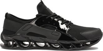 Kazar Heren sneakers gemaakt van gecombineerde materialen - Heren - Sneakers - Zwart - 41 EU - Leer - Schoenen