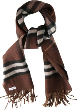 Burberry Sciarpa a quadri con frange - Marrone