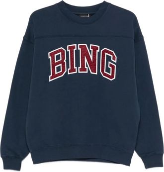 Anine Bing Felpa Trenton con logo - Blu