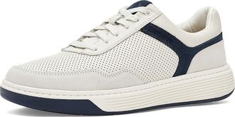 Johnston & Murphy Dawson Moc Toe U-throat Mens Shoes White Full Grain/Navy Suede : 11.5 M (D), Leather/Suede