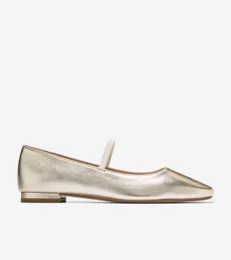 Cole Haan Womens Bridget Mary Jane Ballet Flats - Gold Size 8.5