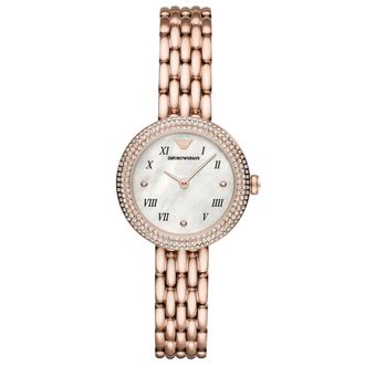 Emporio Armani Ros&eacute;gouden Dameshorloge Klassiek Elegant - Dames - Horloges - Geel - ONE Size - Accessoires