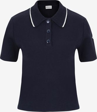 Moncler Kurzarm-Polo-Pullover aus Baumwolle