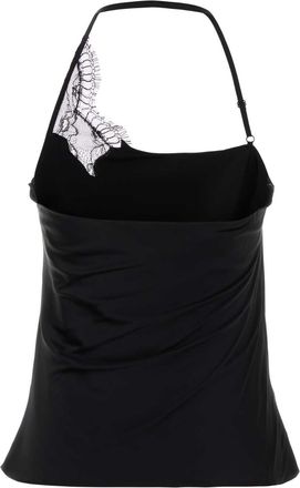 Courr&egrave;ges Womens Black Stretch Satin Top Exterior: Viscose Elastane Maglie Sweater