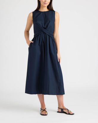 Ellen Tracy Womens Twist Front Sleeveless Midi Dress