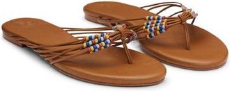 Reformation Jessica Flat Thong Sandal in Rum Leather at Nordstrom, Size 10.5