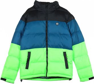 Dolly Noire Gewatteerde jas in zwart/groen - Heren - Winterjassen - Veelkleurig - XL - Jassen