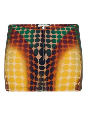 Jean Paul Gaultier zip-up dots-print mini skirt - Yellow