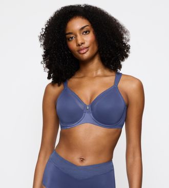 Triumph Minimizer-BH TRIUMPH True Shape Sensation, Damen, Gr. 70, Cup C, blau (vintage denim), Jersey, Obermaterial: 72% Polyamid, 28% Elasthan, BHs Minimizer