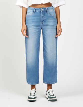 Gang 5-Pocket-Jeans GANG 94JUL CROPPED, Damen, Gr. 29, N-Gr, blau (azure blau wash), Denim/Jeans, Obermaterial: 90% Baumwolle, 6% Polyester, 4% Elasthan, g