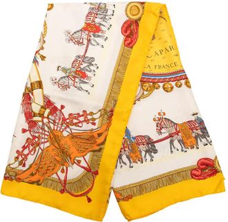 Herm&egrave;s Pre-owned Hermes Caparacons De La France Et De L Inde Silk Scarf 90 Ladies 01UHG5173NGYAHL5