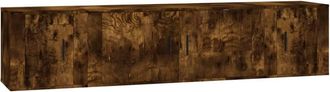Berkfield Home 3 Piece TV Cabinet Set Smoked Oak Engineered Wood in Brown