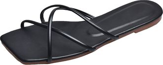 Generic Flat Sandals For Women Ladies Slip On Slippers Open Toes Lightweight Slipper Slip-Resistant Beach Slippers Wide Fit Walking Shoes Hollow Comfortable S