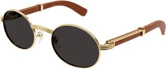 Cartier Ct 0464S Zonnebril - Heren - Zonnebrillen - Geel - 53 MM - Accessoires