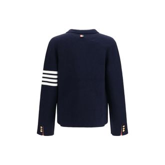 Thom Browne Mens Blue Wool Oves Aries Full-Length Jacket Clothing