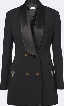 Versace Chaqueta tuxedo de lana adornada