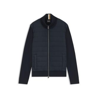 BOSS Padded-front jacket in virgin wool