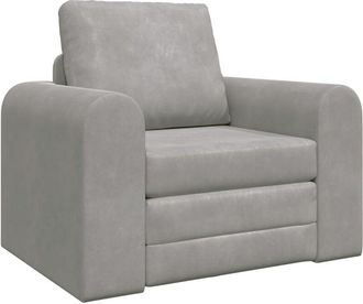 vidaXL Folding Sofa Bed Light Grey 98 x 71 x 83 cm Velvet vidaXL