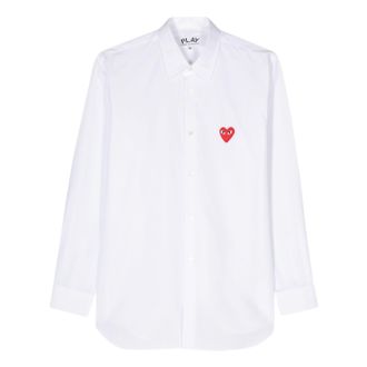 Comme Des Gar&ccedil;ons SS25 Red Heart Shirt White AX-B002-051-2