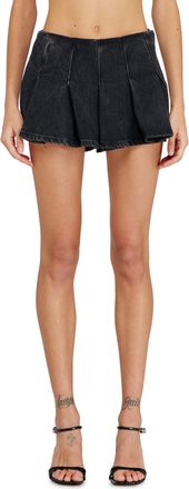 Diesel Shorts in Tencel denim with pleated front - Shorts - Woman - Black
