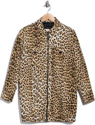 Longchamp Leopard Print Cotton Jacket in Camel at Nordstrom Rack, Size 6 Us / 38 Fr