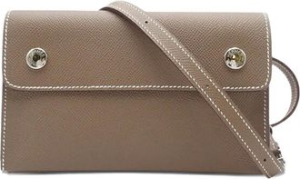 Herm&egrave;s 2024 Epsom Hermesnap Wallet crossbody bag - Bruin