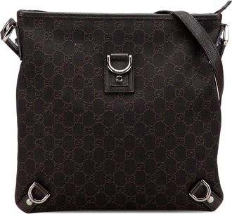 Gucci Pre-owned Womens Gg Monogram Canvas Crossbody - Dark Brown Textile - One Size