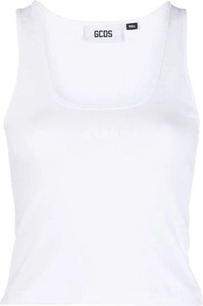 GCDS Casual Jersey Top - Dames - Tops zonder mouwen - Wit - L - Tops
