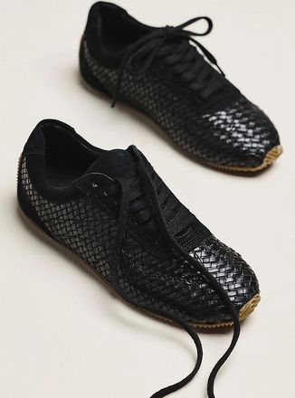 Maeve Woven Leather Sneakers
