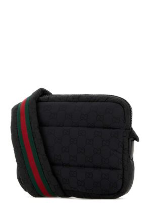 Gucci Mens Black Fabric Crossbody Bag Blkblkblkvrv Borse A Tracolla
