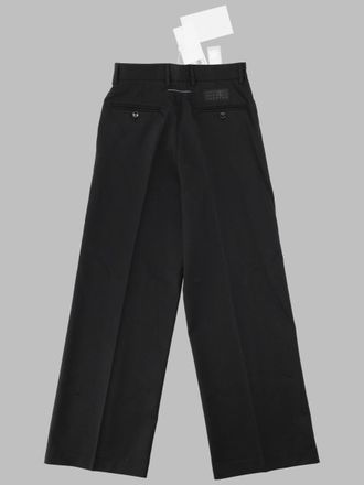 Maison Margiela Wide-Leg Straight-Cut Wool Blend Trousers - Black