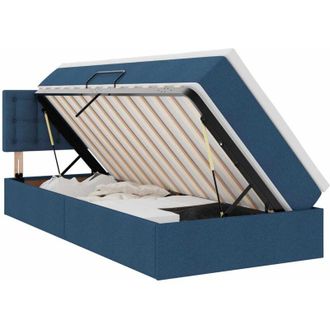 vidaXL Storage Bed with Mattress Blue 90 x 190 cm Engineered Wood vidaXL