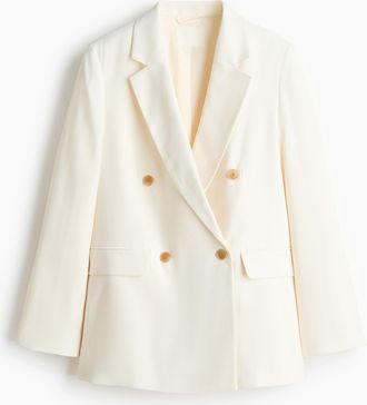 H&M Zweireihiger Blazer - Cremefarben