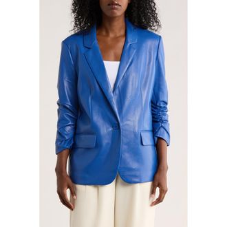 Love Token Doris Faux Leather Blazer in Royal Blue at Nordstrom Rack, Size Medium
