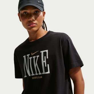 Nike Womens Nike Sportswear Classic Oversized T-Shirt in Black | IR7888-010