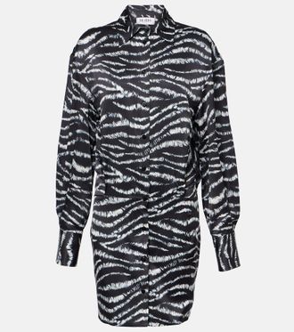 The Attico Silvye zebra-print satin shirt dress