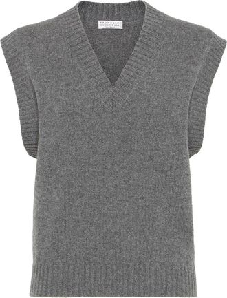 Brunello Cucinelli Cashmere knit vest in Lead at Nordstrom, Size Xx-Large Eu