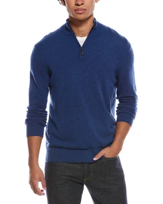 Quinn Cashmere 1/4-Zip Mock Neck Sweater