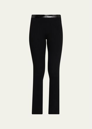 Courr&egrave;ges Contrast Vinyl & Knit Straight-Leg Pants