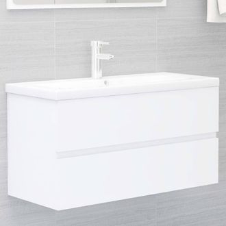 vidaXL Mueble Con Lavabo Madera De Ingenier&iacute;a Blanco Vidaxl
