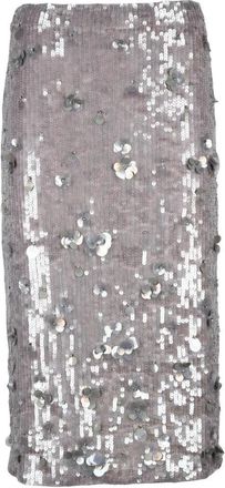 P.A.R.O.S.H. Purple Sequin Midi Skirt - Purple