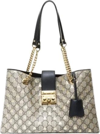 Gucci Pre-owned Tote Bags, female, Brown, Size: ONE SIZE Pre-owned Fabric Tote Bag