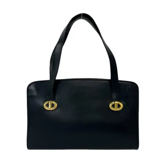 Dior Black Leather Handbag Tote Bag (Pre-Owned)