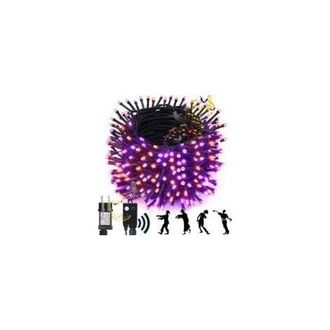 OEM Decoraci&oacute;n Exterior De Halloween, Guirnalda De Luces Impermeable De 22 Metros, 200 Led, Naranja Y Morado, Perfecta Para Jardines, Cortinas, Balcones O