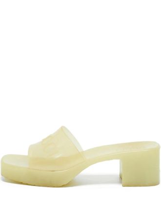 Gucci logo-embossed transparent slides - women - Rubber - 37 - White