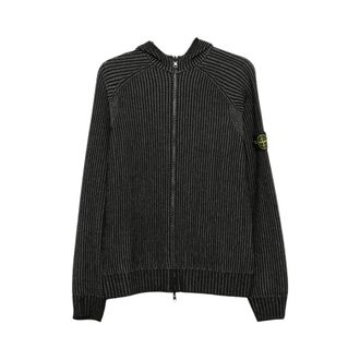 Stone Island C&aacute;rdigan de canal&eacute; con cremallera - Knitwear - Hombre - Negro - 2XL