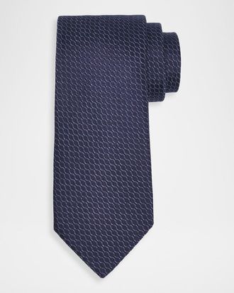 Canali Men & apos;s Tonal Jacquard Silk Tie