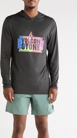Volcom Crawdad Hooded Swim Shirt in Stealth at Nordstrom Rack, Size X-Large