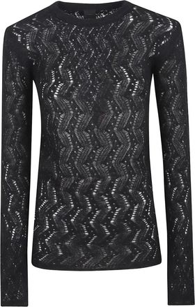 Pinko open-work wool jumper - Black